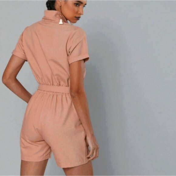 Sassafras 100% Cotton Coral Denim Jumper Romper Playsuit - Picture 8 of 12